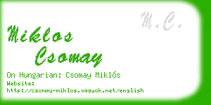 miklos csomay business card